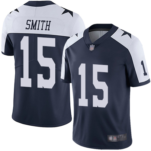 Men Dallas Cowboys Limited Navy Blue Devin Smith Alternate #15 Vapor Untouchable Throwback NFL Jersey